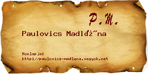Paulovics Madléna névjegykártya