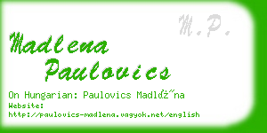 madlena paulovics business card